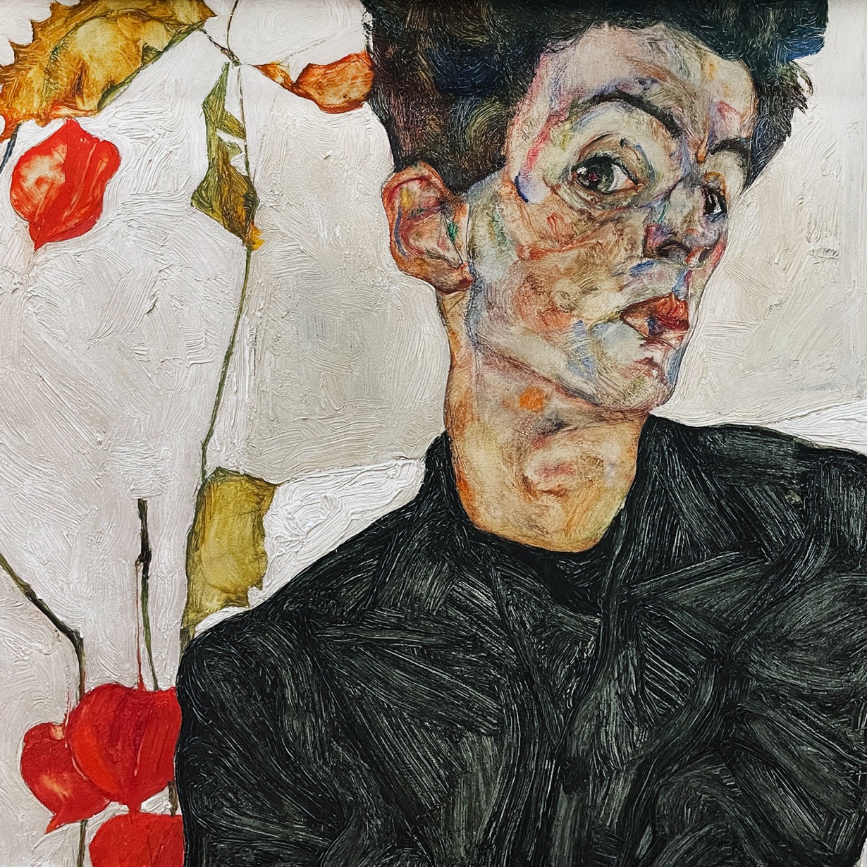 Эгон Шиле — Автопортрет с китайским фонариком, 1912 (холст, масло)