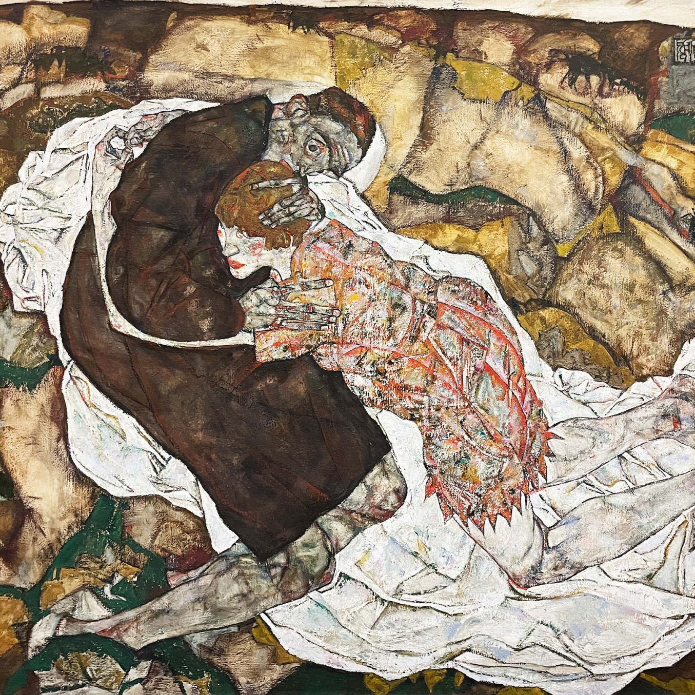 Эгон Шиле — Девушка и Смерть, 1915 (холст, масло) 