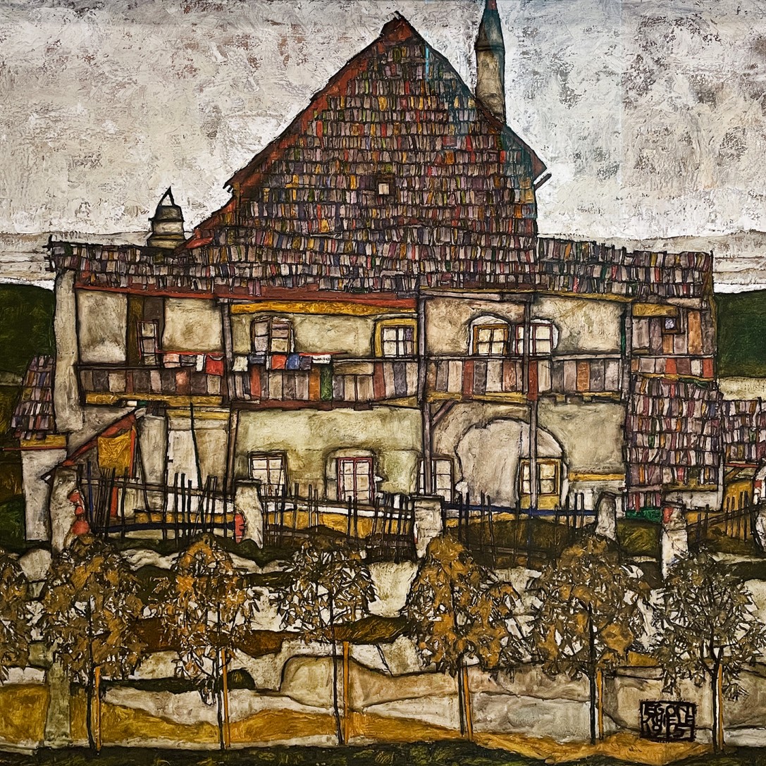 Эгон Шиле — Дом с гонтовой крышей (Старый дом II), 1915 (холст, масло)