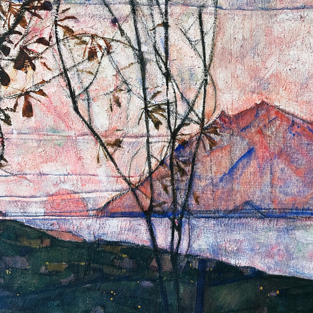 Эгон Шиле — Закат, 1913 (холст, масло), фрагмент