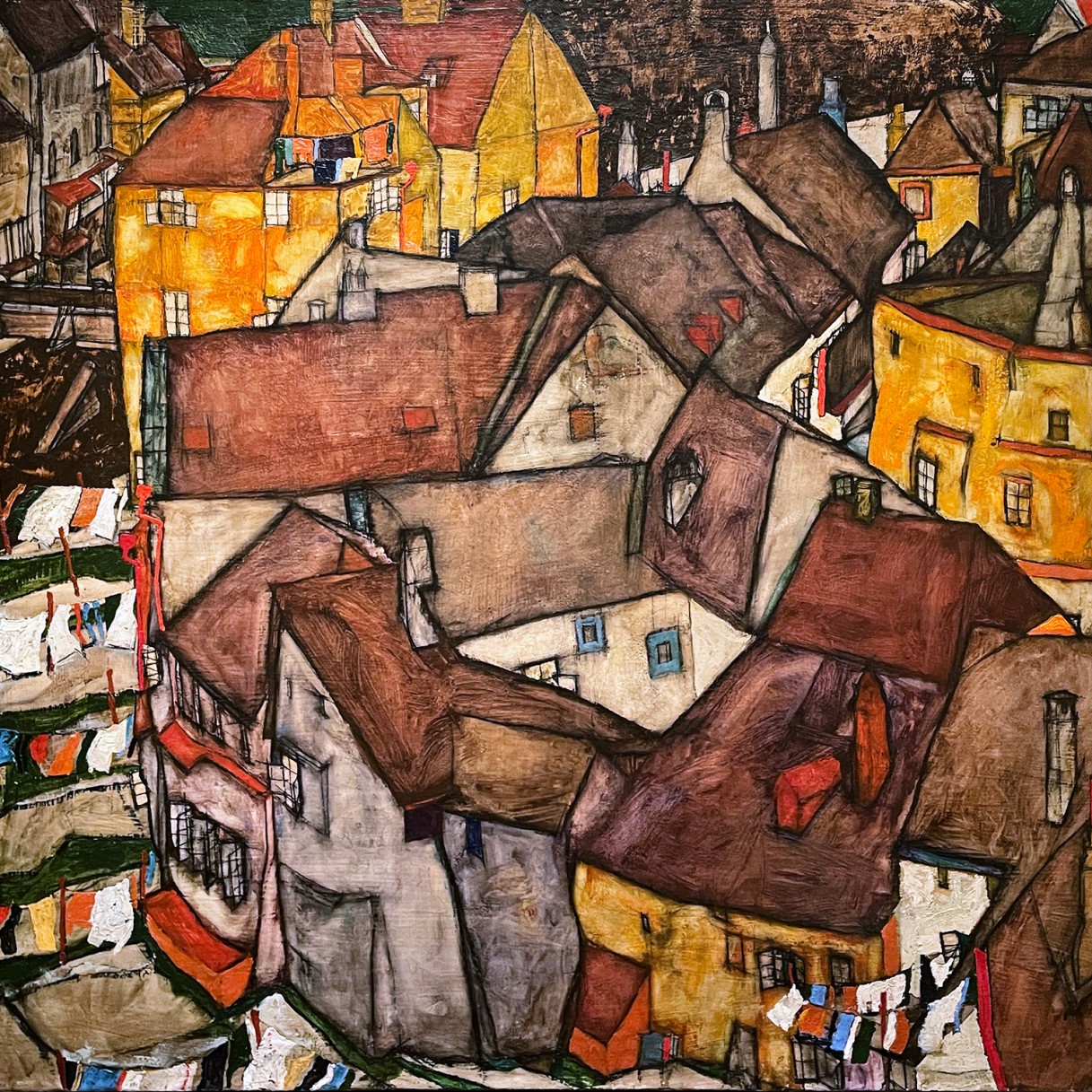 Эгон Шиле — Крещендо домиков (Городок V), 1915 (холст, масло)