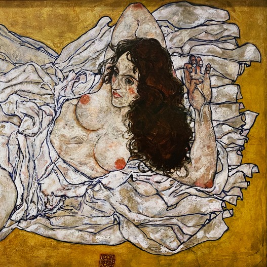 Эгон Шиле — Лежащая обнаженная, 1917 (холст, масло)