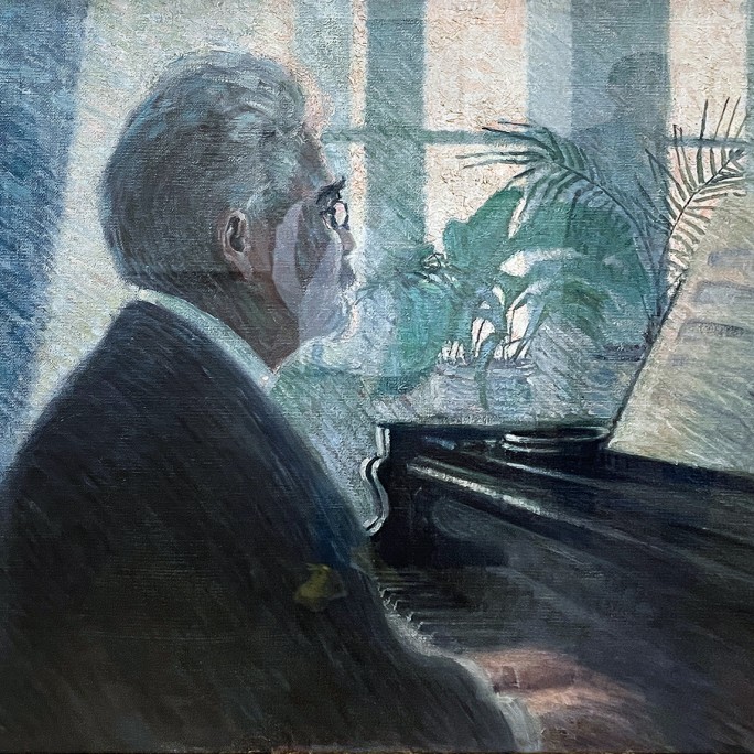Эгон Шиле — Леопольд Чихачек за фортепиано, 1907 (холст, масло)