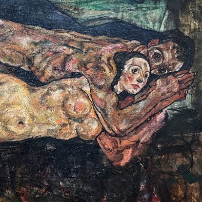 Эгон Шиле — Любовники, 1918 (холст, масло), незакончено