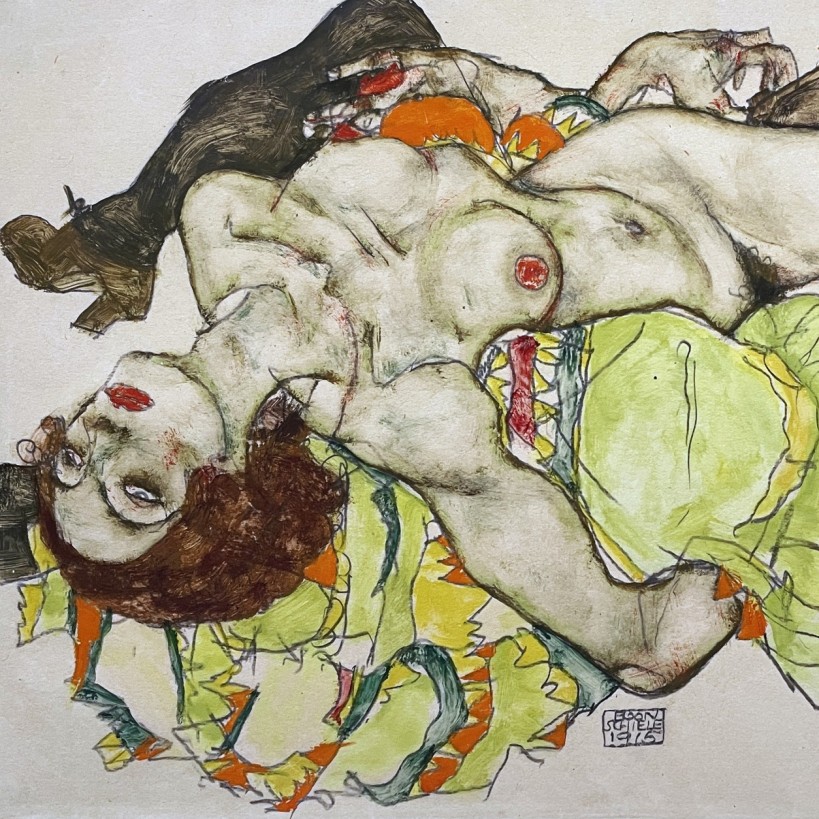 Эгон Шиле — Любовницы, 1915 (акварель)