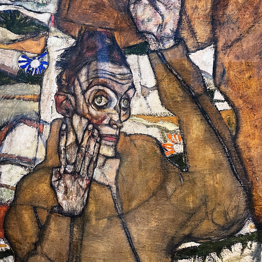 Эгон Шиле — Преображение (Слепой II), 1915 (холст, масло) фрагмент