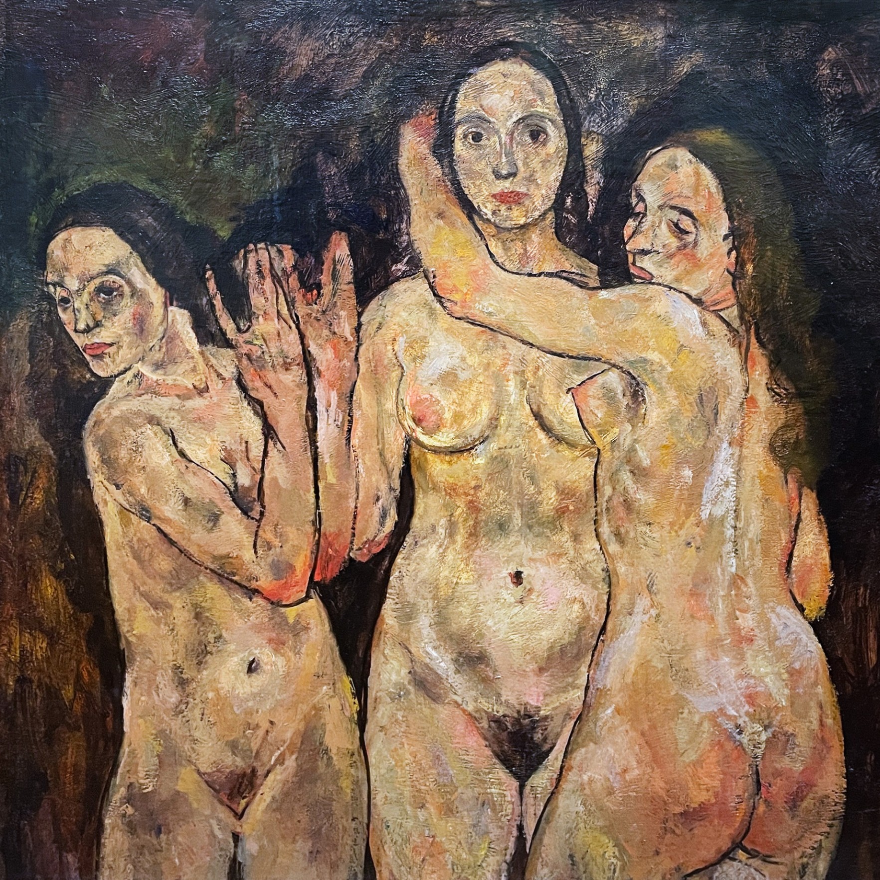 Эгон Шиле — Три женщины (незавершенная), 1918 (холст, масло)