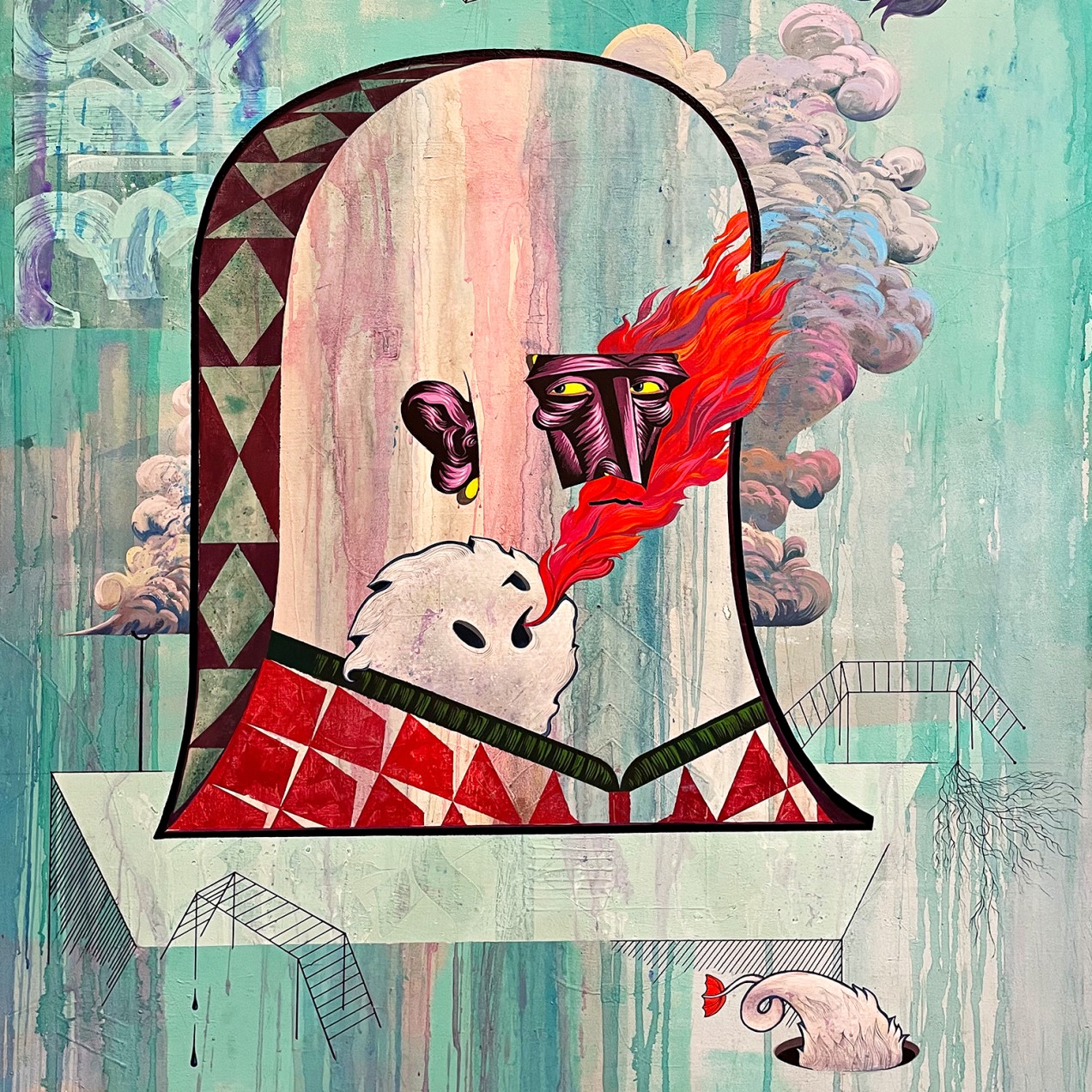 Егор Субботин — Пожар. Серия Объект наблюдения, 2022 (холст, акрил)