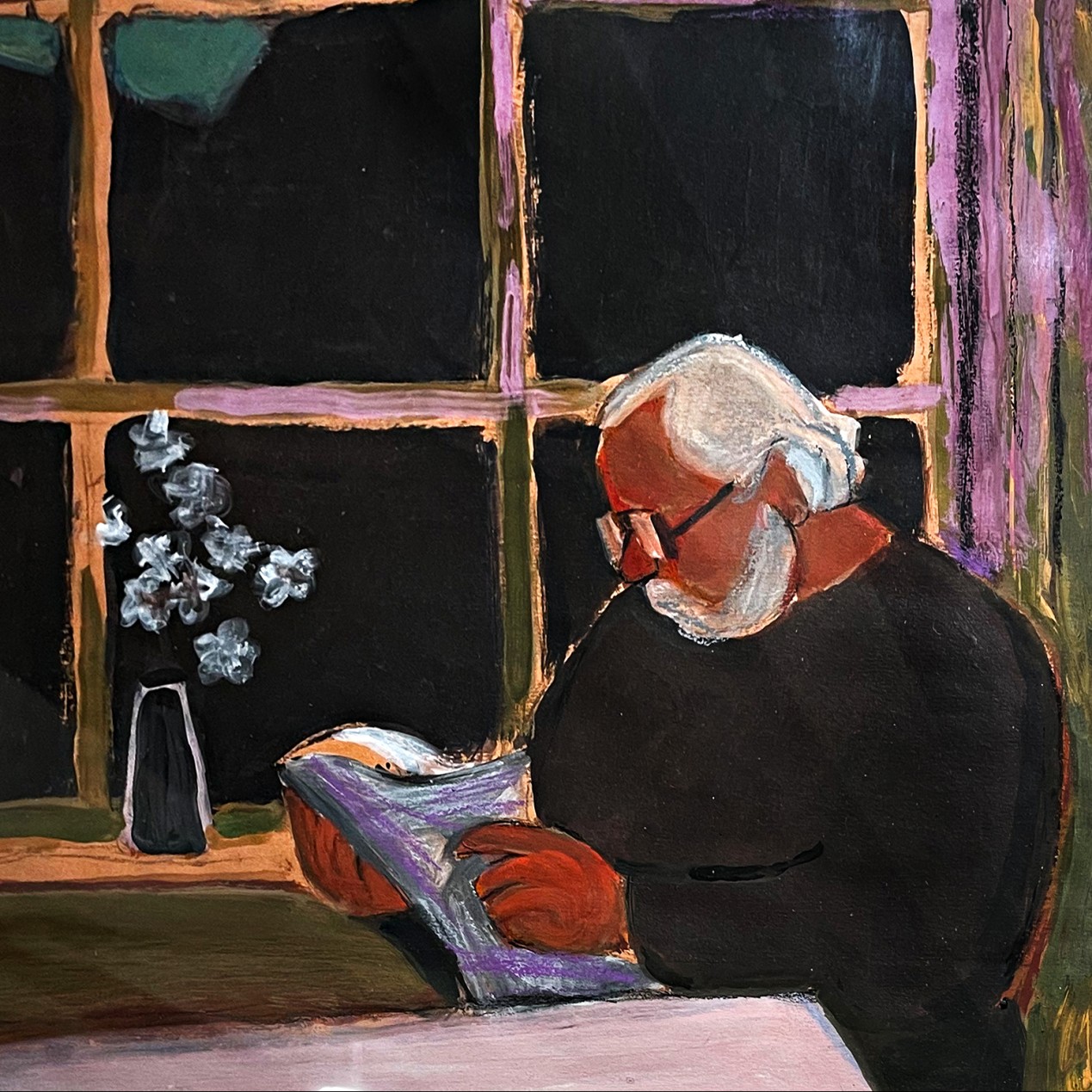 Елена Натаревич — Весер на террасе, 2015 (бумага, акрил)