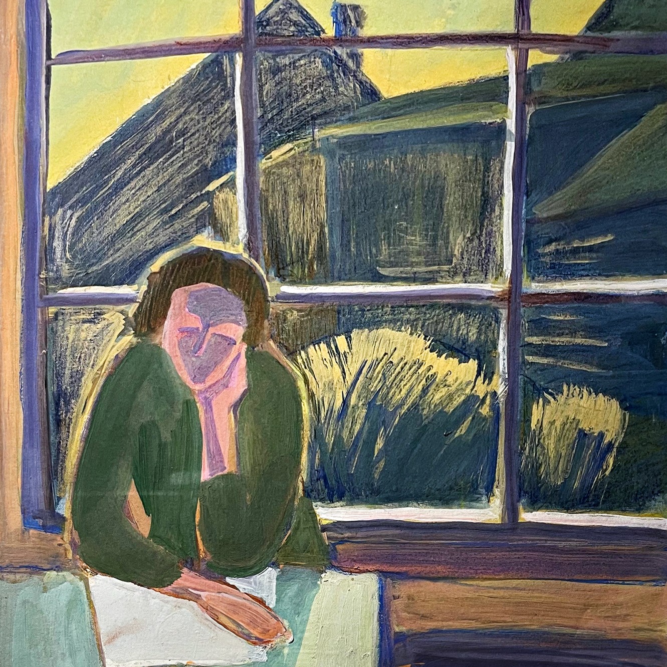 Елена Натаревич — Вечер на террасе, 2015 (бумага, гуашь)