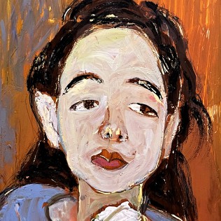 Елена Натаревич — Внучка Наоми, 2023 (картон, акрил)