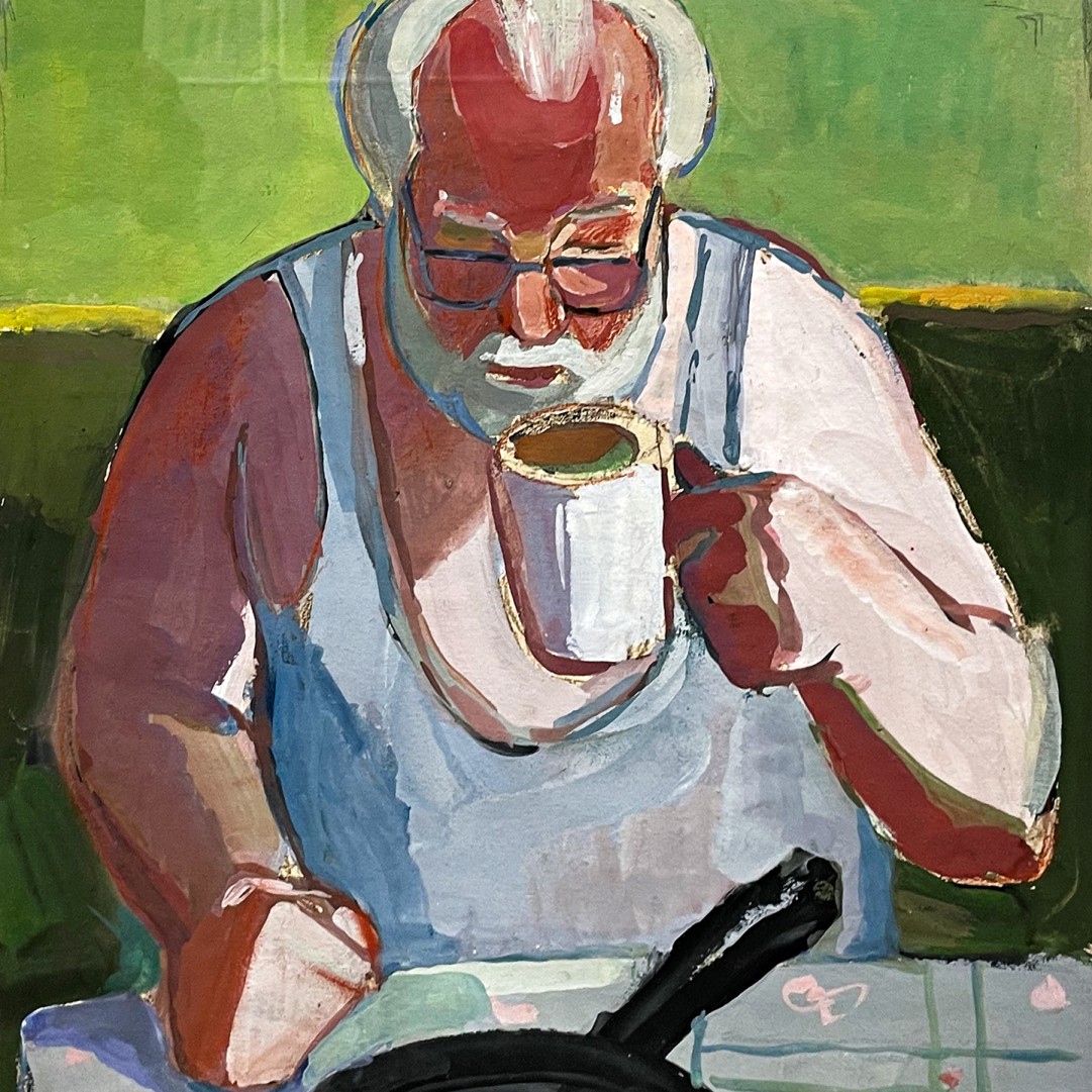 Елена Натаревич — Завтрак, 2014 (обои, гуашь)