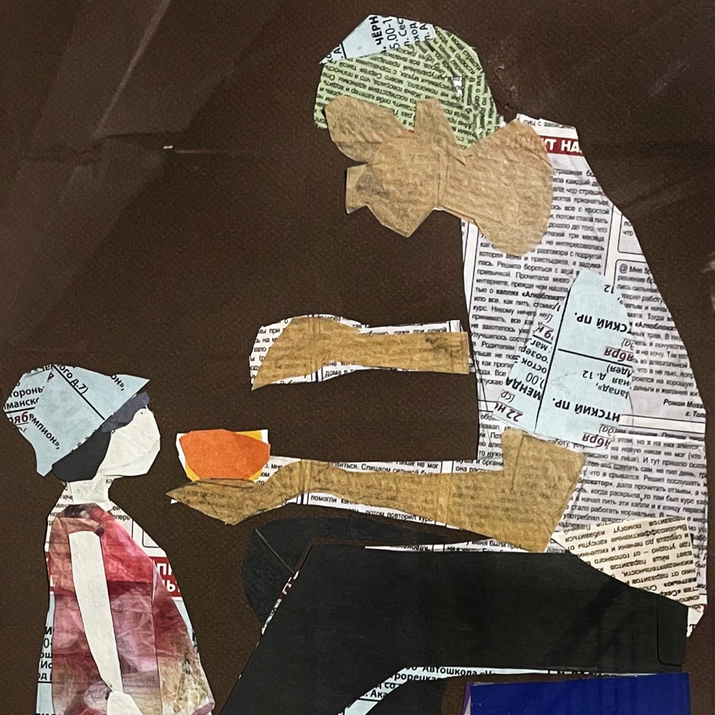 Елена Натаревич — Завтрак, 2017 (бумага, коллаж)