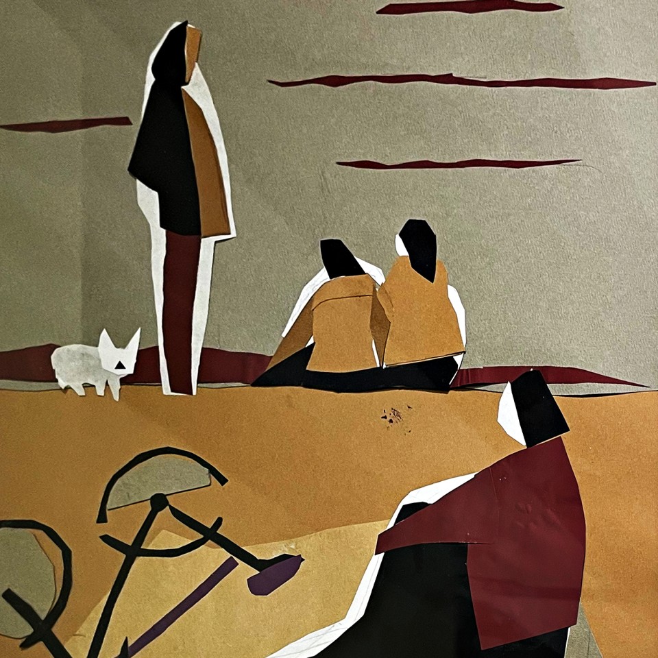 Елена Натаревич — Из цикла На заливе 4, 2022 (бумага, коллаж)