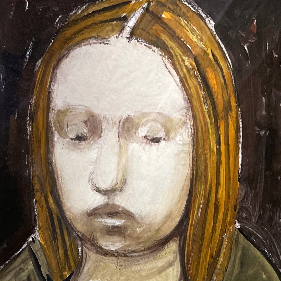 Елена Натаревич — Незнакомка. Портрет девушки, 2016 (калька, гуашь)