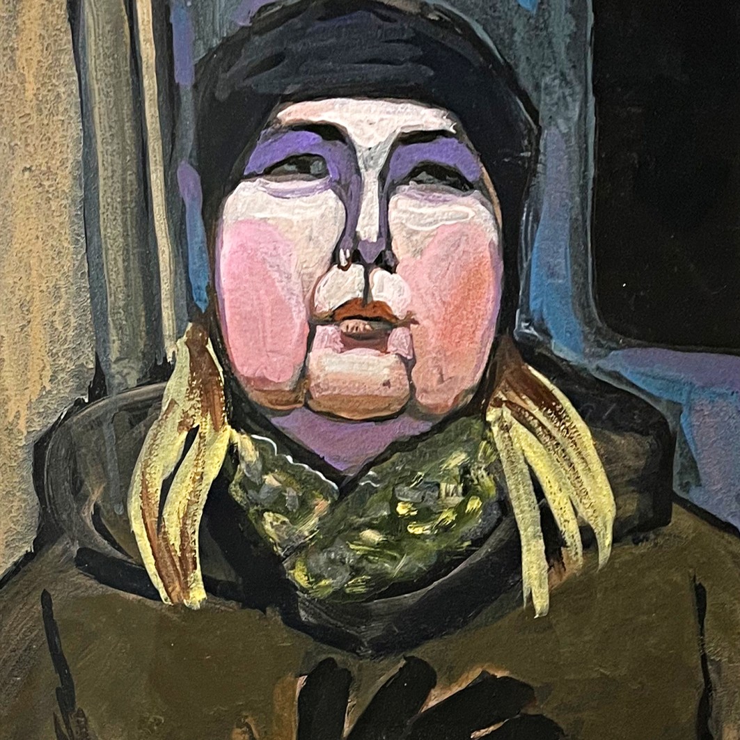 Елена Натаревич — Нина, 2014 (обои, гуашь)