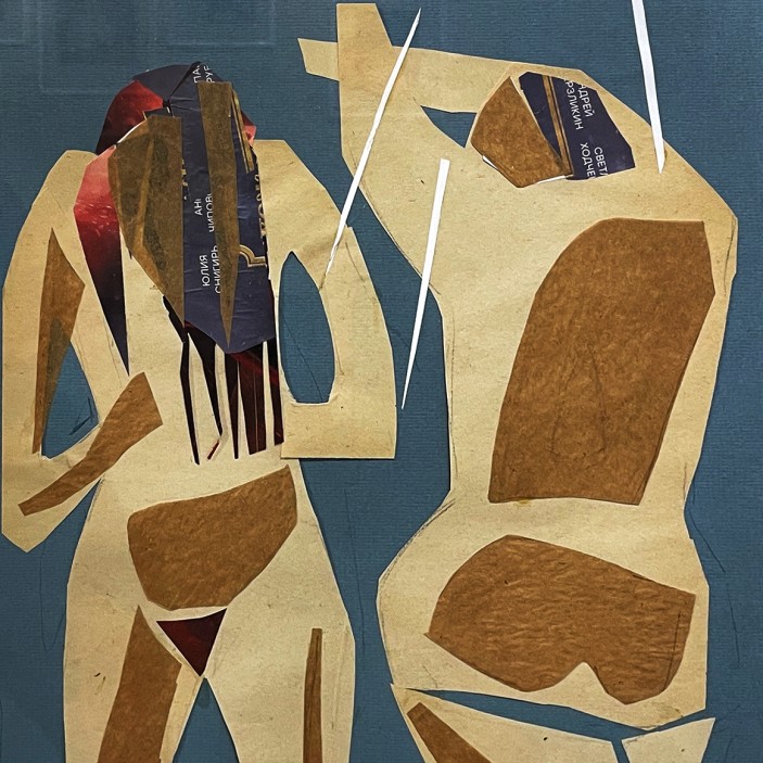 Елена Натаревич — Под душем 2, 2017 (бумага, коллаж)