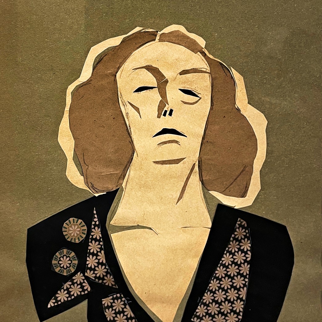 Елена Натаревич — Портрет Елены Натаревич, 2023 (картон, коллаж)