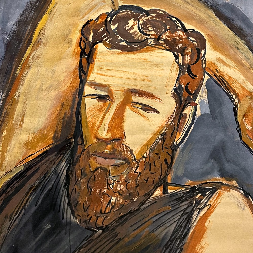 Елена Натаревич — Портрет сына Матвея, 2021 (бумага, гуашь, фломастер)