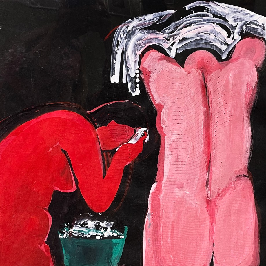 Елена Натаревич — Триптих. Баня по-черному 2, 2007 (бумага, гуашь)