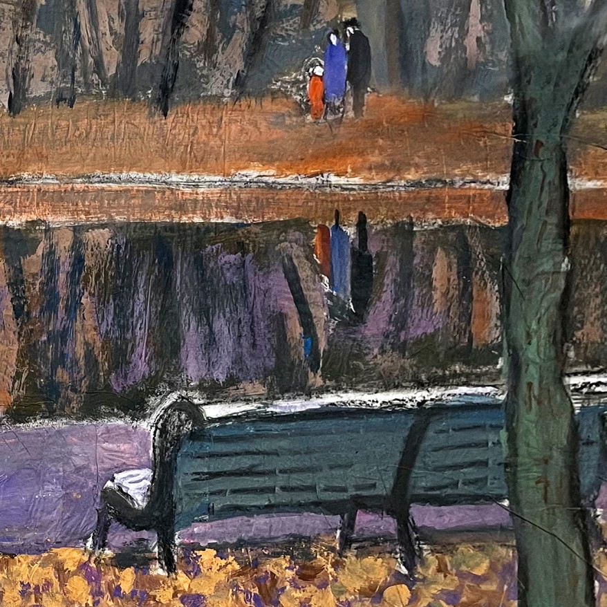 Елена Натаревич — У пруда, 2019 (калька на бумаге, акрил)