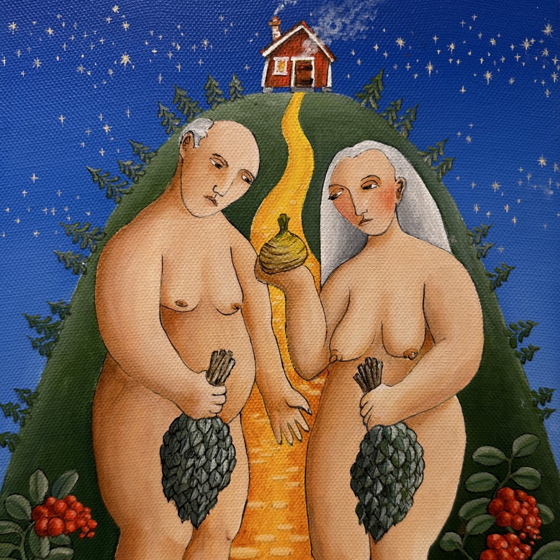 Аймо Катаяйнен — Адам и Ева, 2009 (холст, акрил) Финляндия