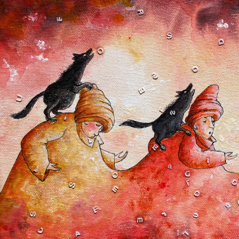 Аймо Катаяйнен — Черные собаки VII, 2021 (холст, акрил) Финляндия