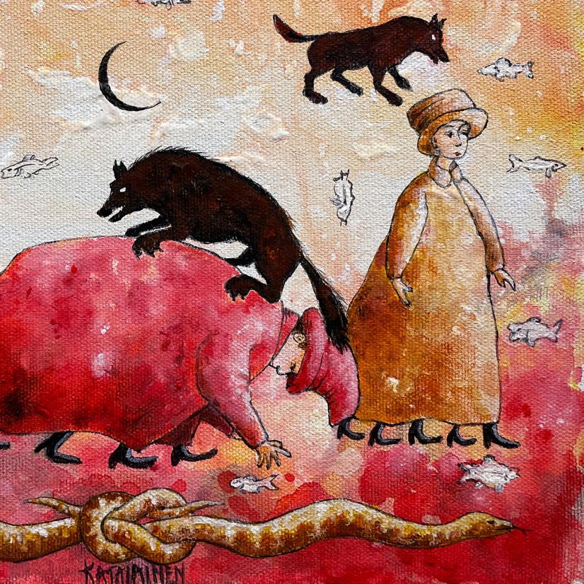 Аймо Катаяйнен — Черные собаки VIII, 2021 (холст, акрил) Финляндия