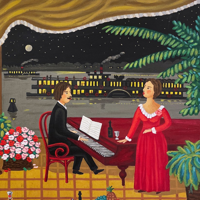 Валерий Парачод — Ужин на пароходе, 2007 (холст, масло) Россия