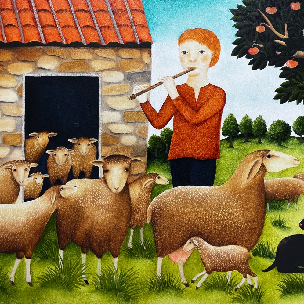 Женевьева Йост — Пастух, 2021 (доска, масло) Канада