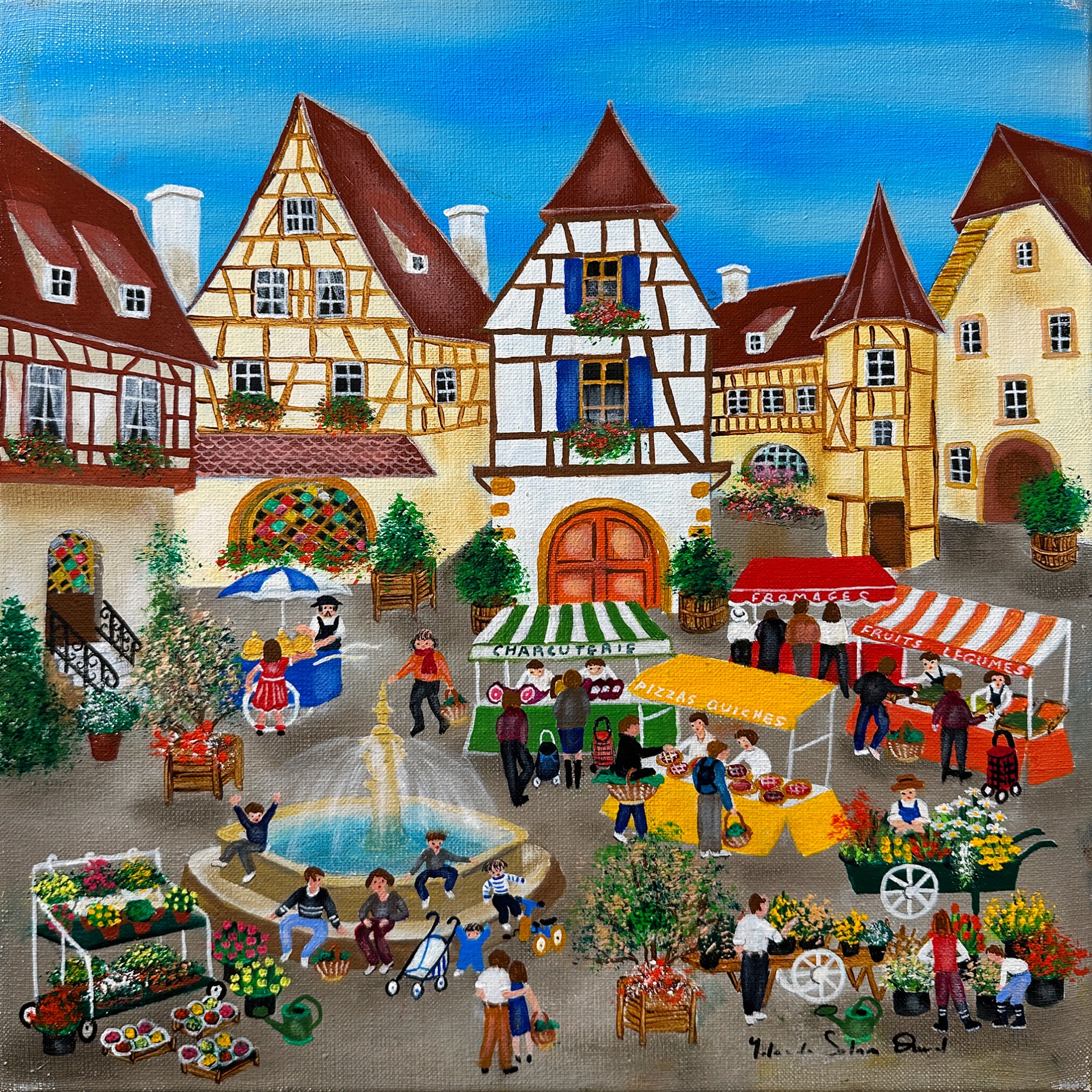 Йоланд Сальман-Дюваль — Рыночная площадь Альсак, 2022 (холст, масло) Франция