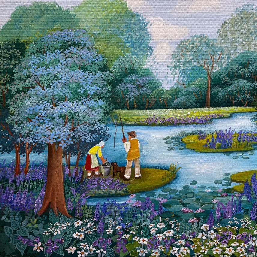 Лерка Тропсек — Рыбалка, 2021 (холст, масло) Хорватия