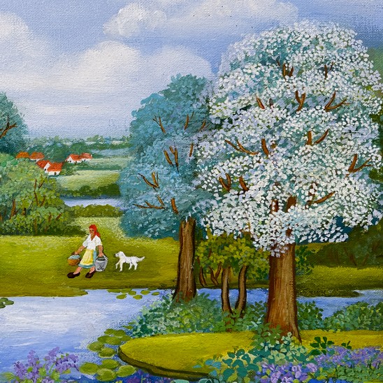 Лерка Тропсек — Рыбалка на чистой воде, 2022 (холст, масло) Хорватия