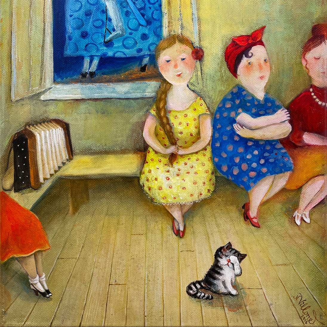 Наташа Виллон — В ожидании танцев, 2022 (холст, акрил) Словения