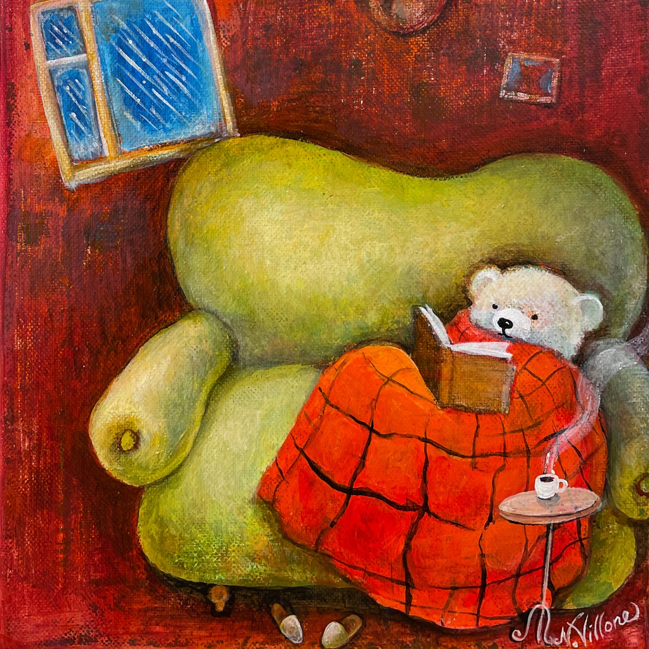 Наташа Виллон — Медведь, 2022 (холст, акрил) Словения