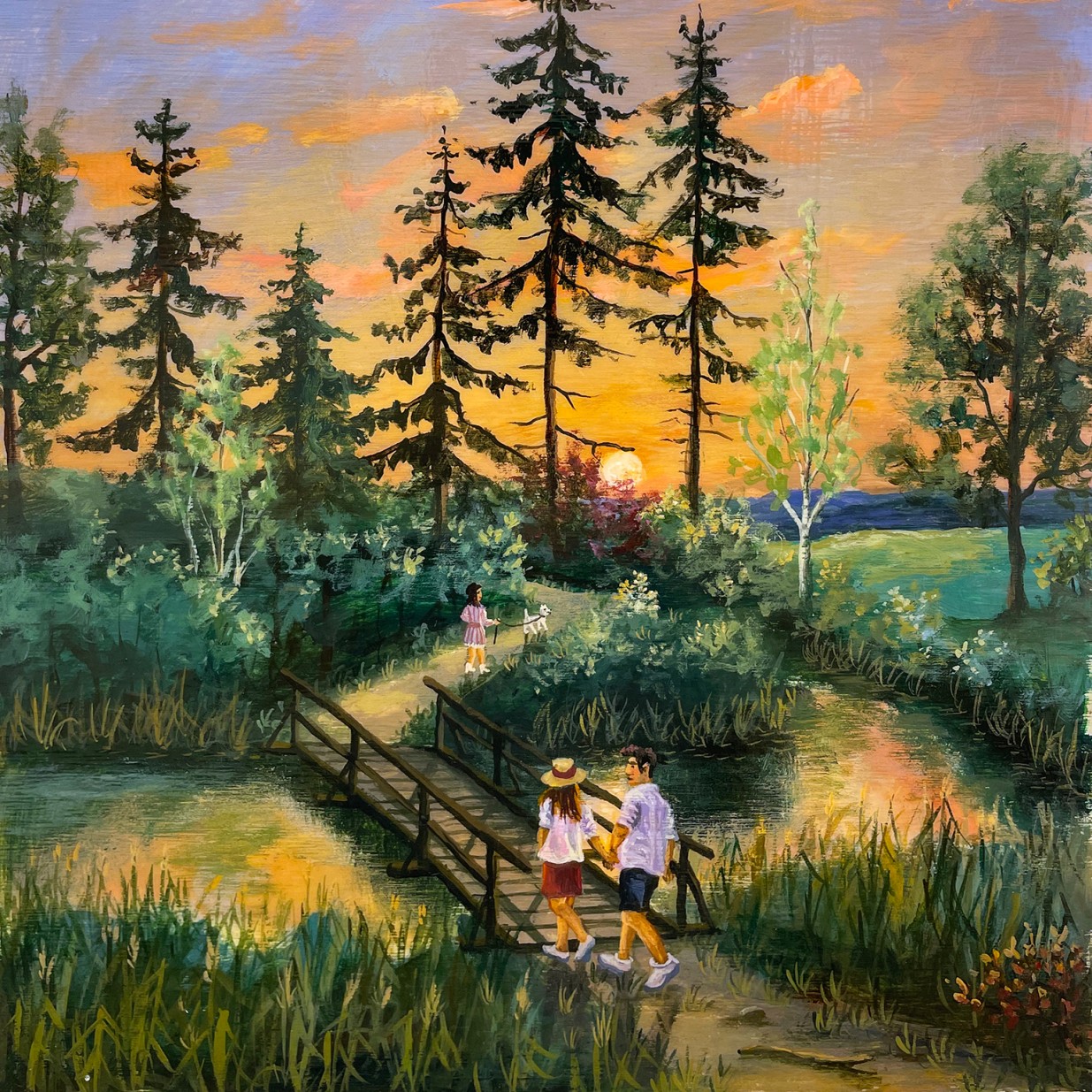 Олаф Ульбрихт — Через мостик, 2023 (доска, акрил) Германия