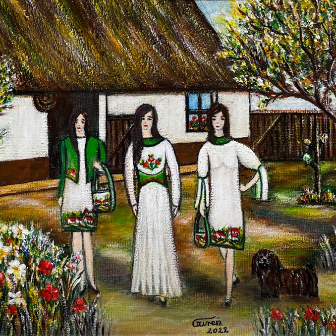 Сентьена Зольнай Ирен — Показ мод, 2022 (холт, акрил, масло) Венгрия