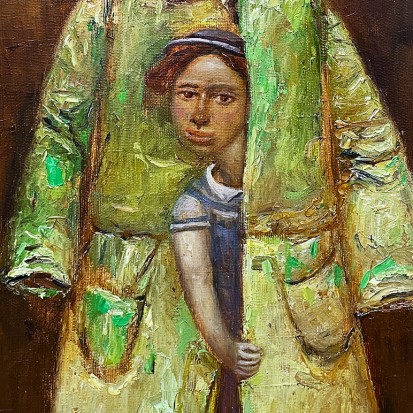 Евгений Титов — Пальто деда, 2022 (холст, масло)