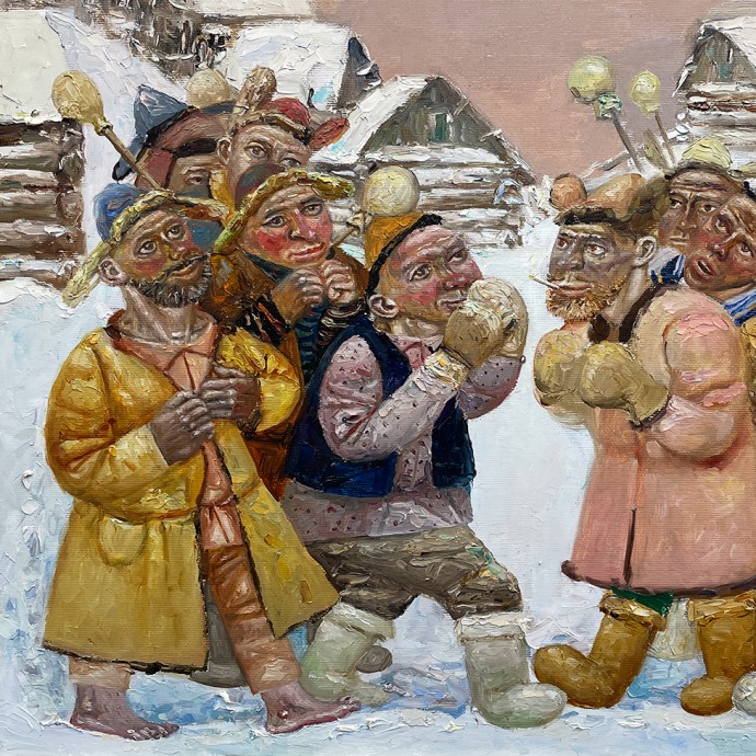 Евгений Титов — Улица на улицу, 2022 (холст, масло)