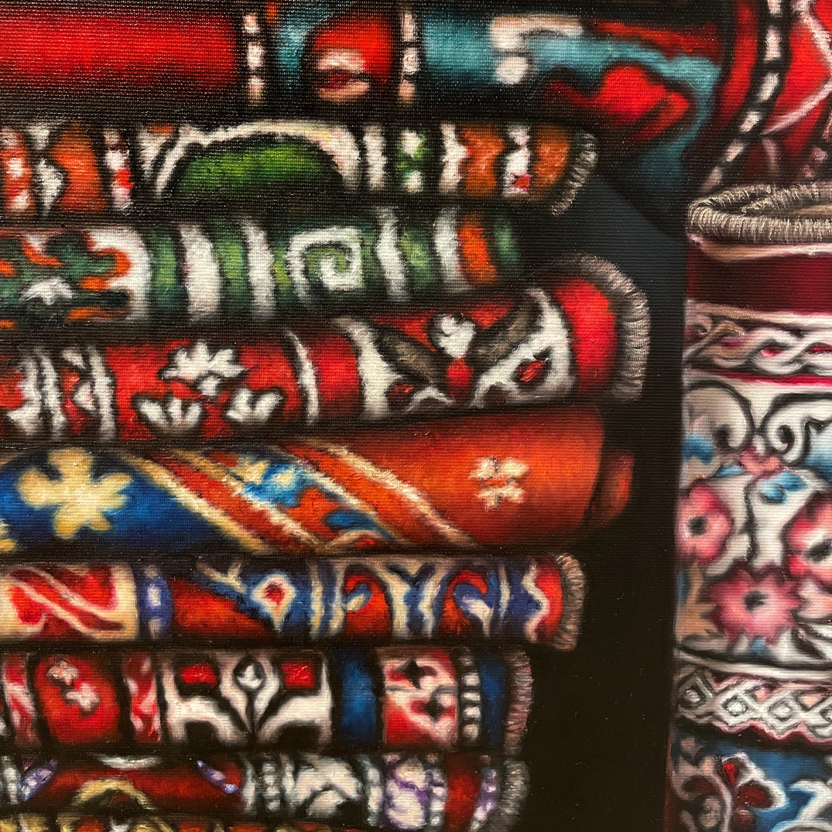 Фатима Абу Руми — Без названия, 2024 (холст, масло), фрагмент