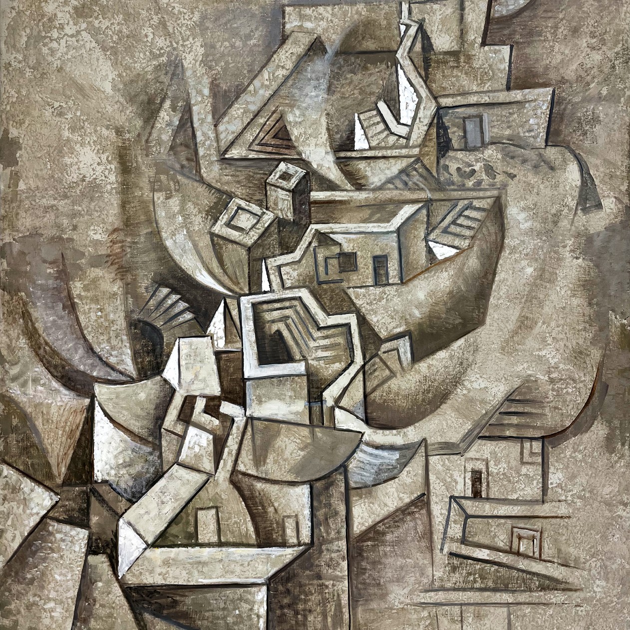 Никос Хацикириакос-Гика — Дома, 1978 (холст, акрил)