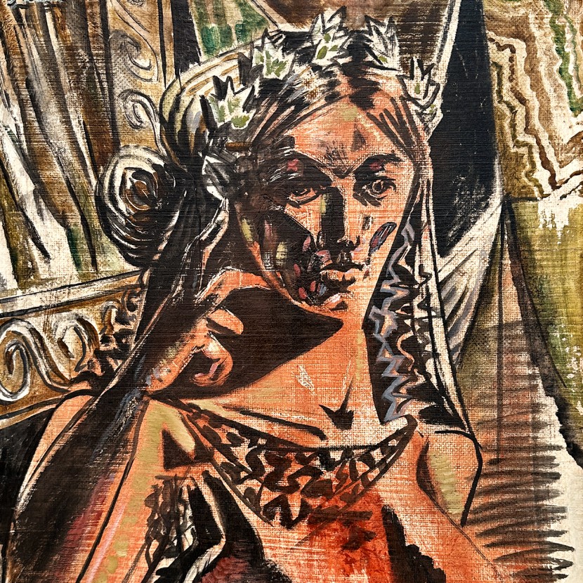 Никос Хацикириакос-Гика — Задумчивая фигура, 1941 (оргалит, масло)