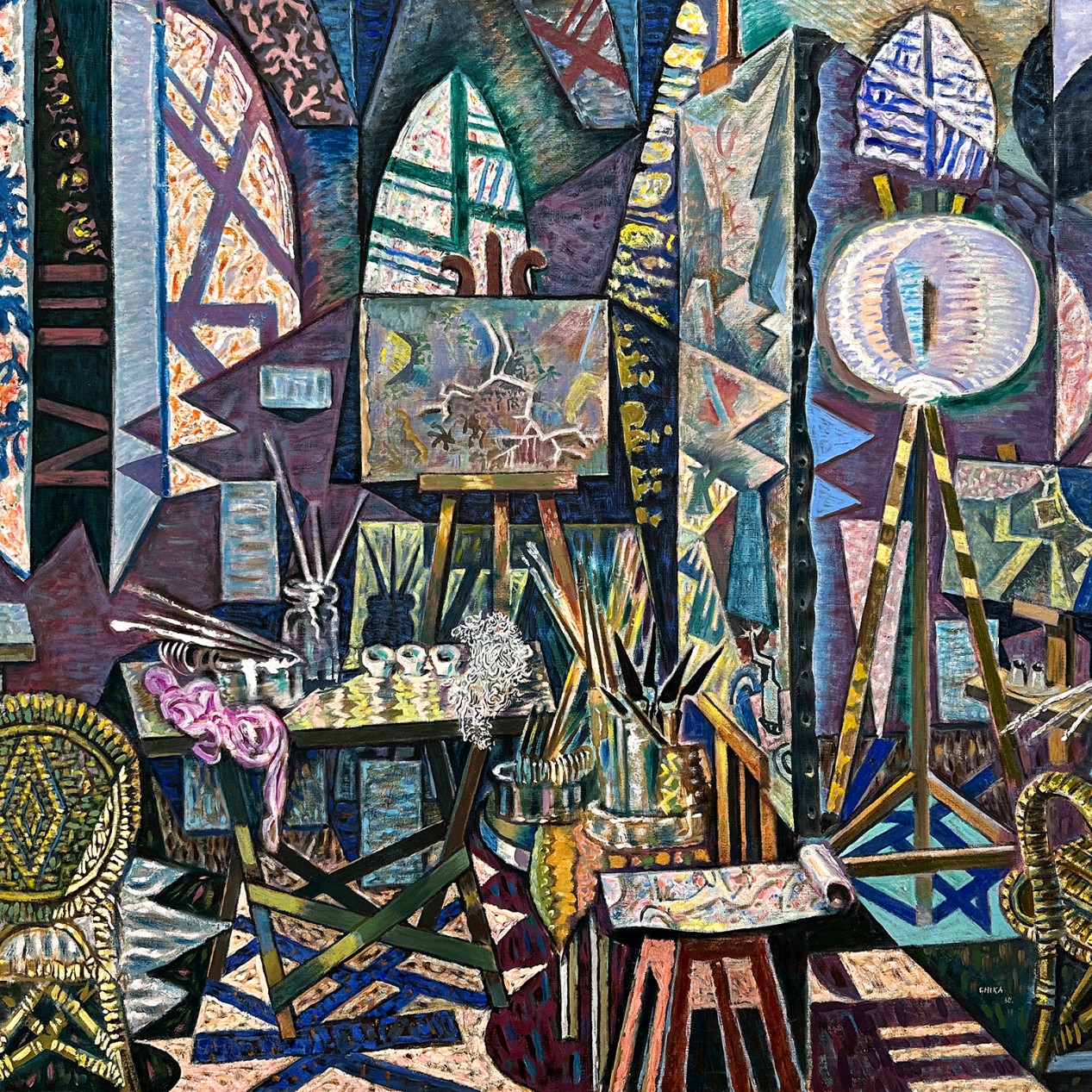 Никос Хацикириакос-Гика — Мастерская, 1960 (холст, масло)