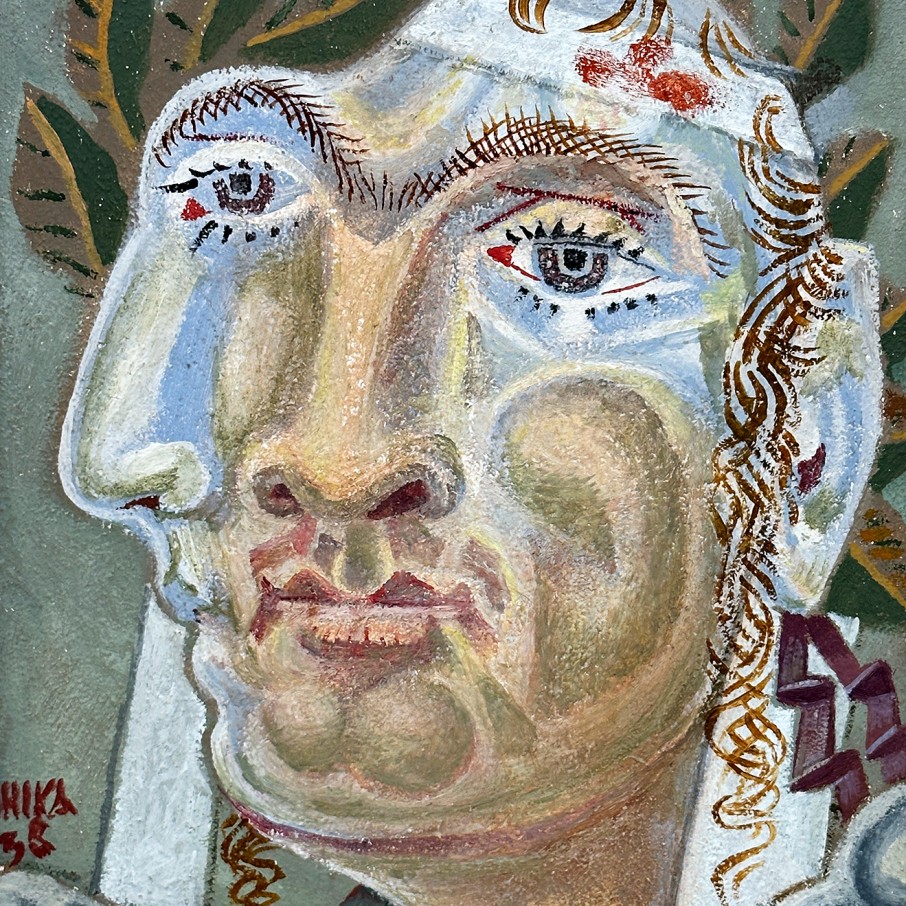 Никос Хацикириакос-Гика — Никифорос, 1938 (дерево, темпера)