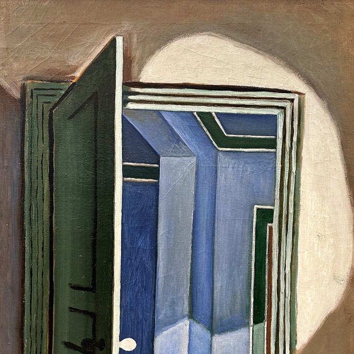 Никос Хацикириакос-Гика — Открытая дверь, 1927 (холст, масло)