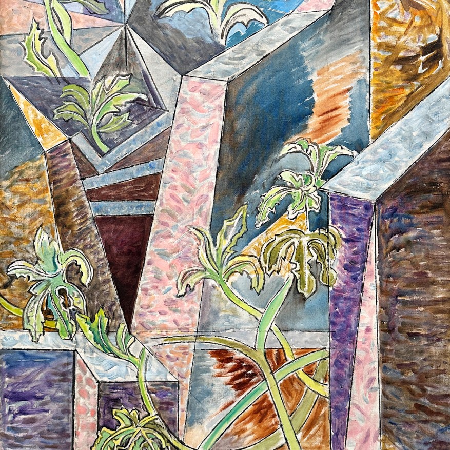 Никос Хацикириакос-Гика — Террасы на Идре, 1959 (холст, масло)