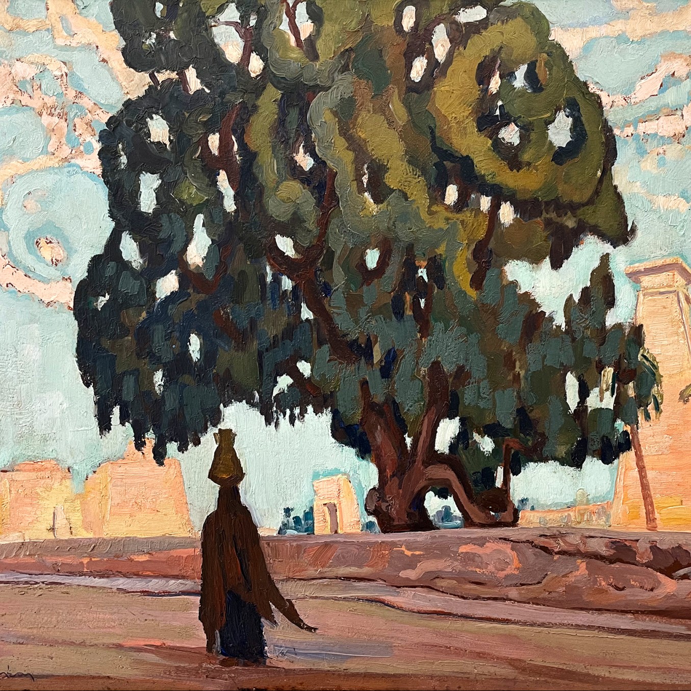 Константинос Малеас — Пейзаж из Египта, 1923 (картон, масло)