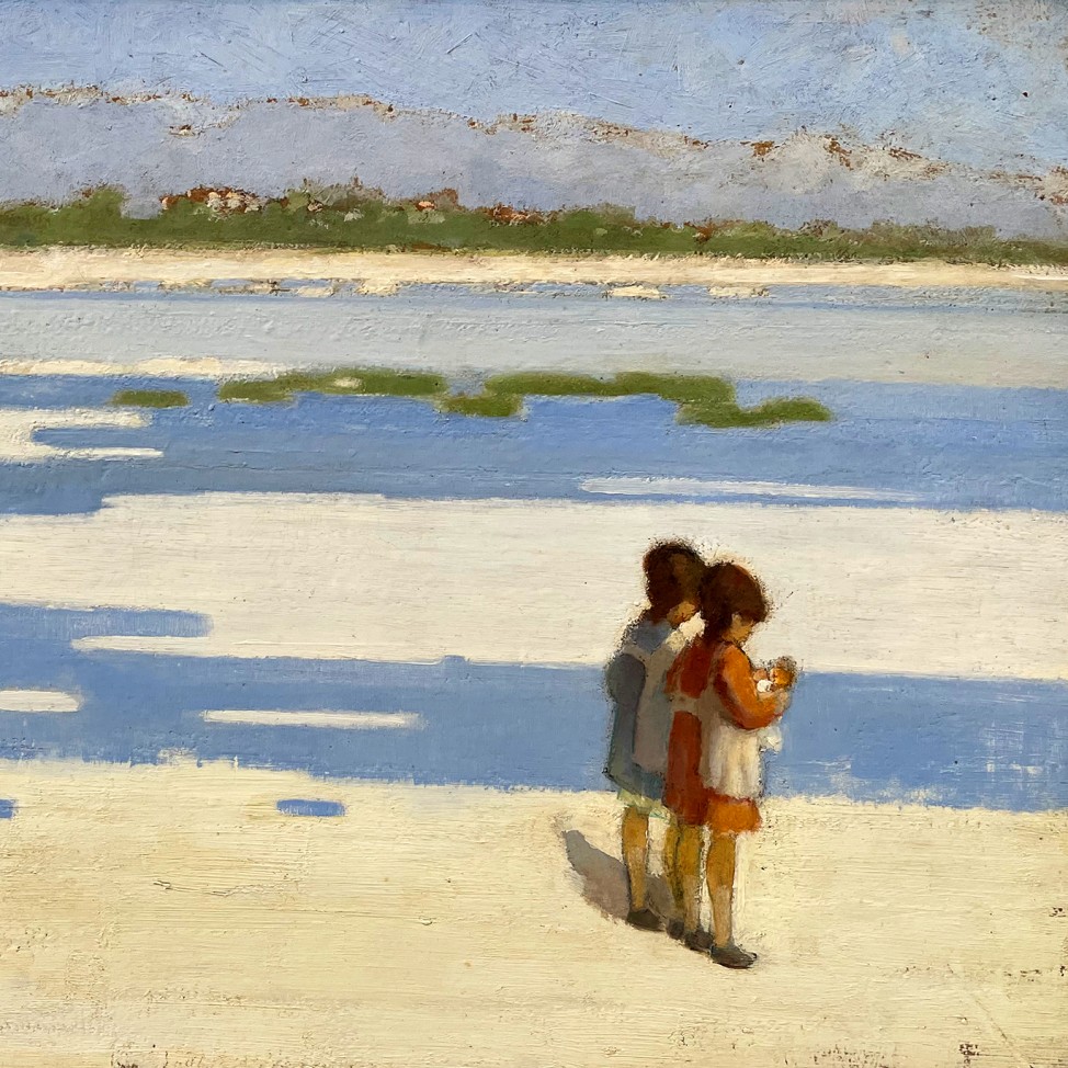 Теофраст Триантафиллидис — Двое детей на пляже, 1919 (холст, масло)