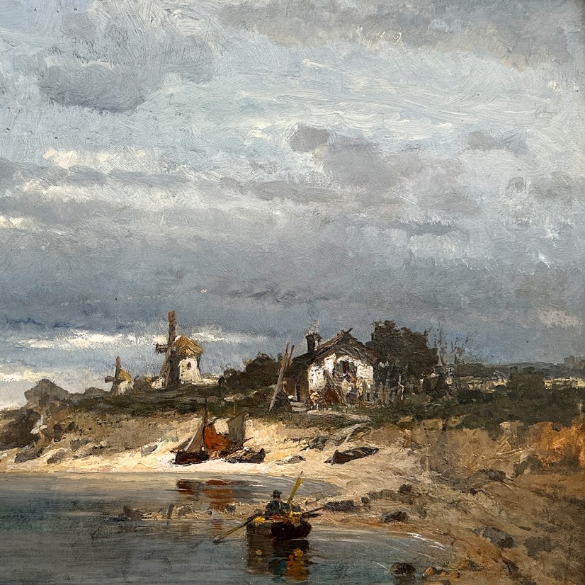 Константинос Воланакис — Деревня на голландском побережье, 1876 (холст, масло)