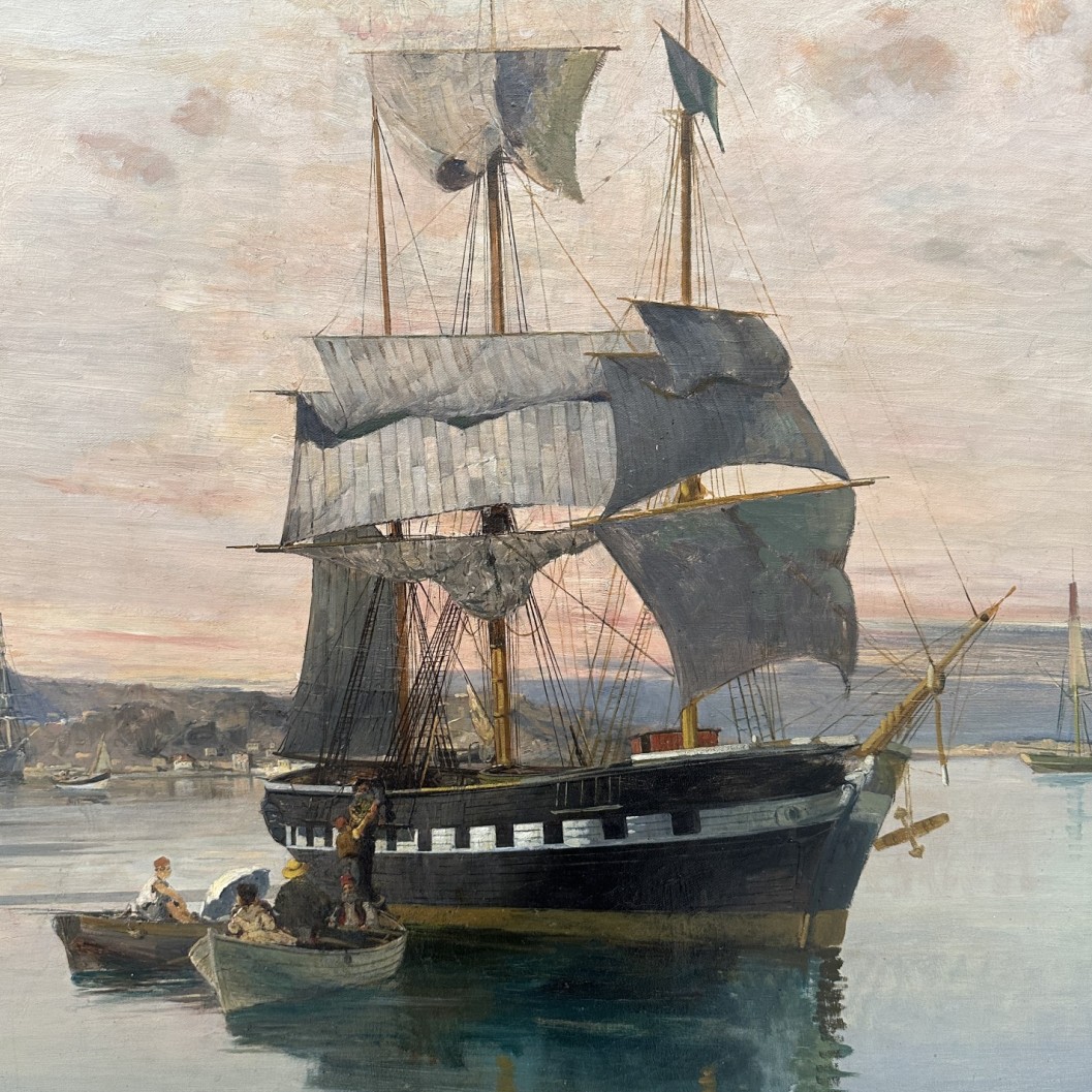 Константинос Воланакис — Корабли на якоре, 1886-1890 (холст, масло)